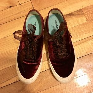 J. Crew x Seavees Red Velvet Sneakers
